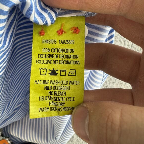 Robert Graham Shirt Mens L Blue Striped Long Sleeve Button Up Cotton Flip Cuff - Picture 7 of 9